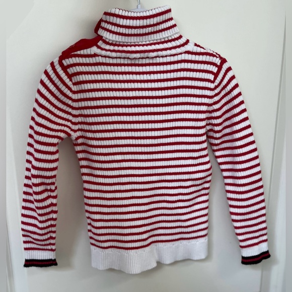 Jacadi Red and White Striped Cowl Neck Sweater - Picture 5 of 8